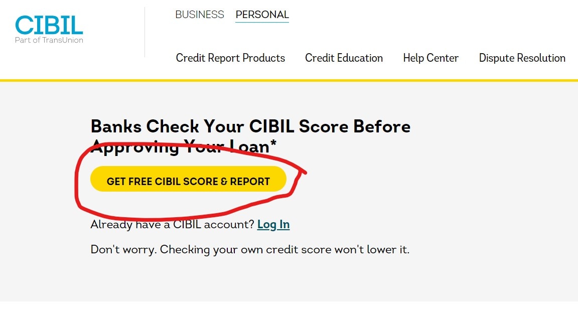 This is the section one can find on the CIBIL website to be able to get free CIBIL score and report. 